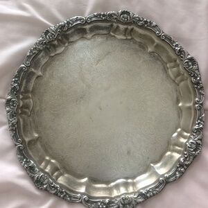 Beautiful vintage silver serving tray-
12”